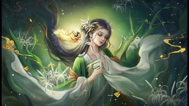《文殊兰——静能生慧》的灵感来源及绘画过程