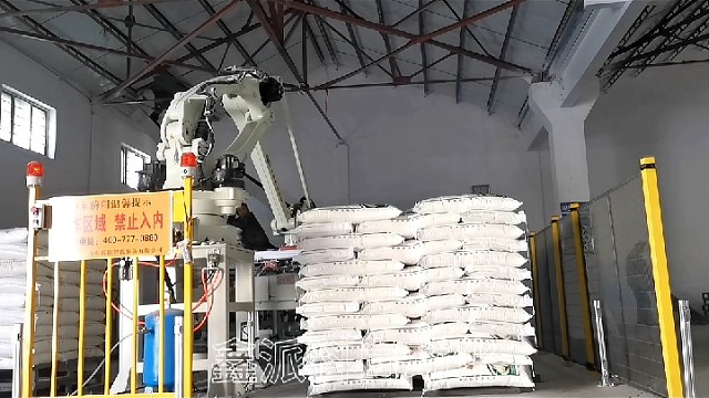码垛机器人代替人工码垛作业，节省用工成本提高生产效率#码垛机#码垛机器人