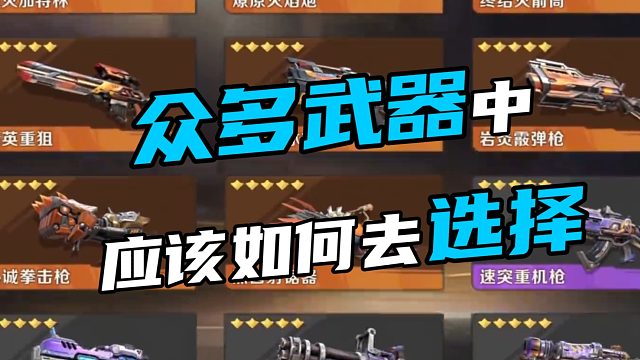 众多武器中 应该如何去选择
