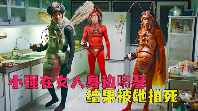 小强在女人身边嘚瑟，结果被她拍死