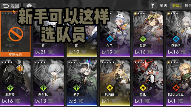 新手可以这样选队员