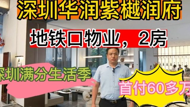 深圳坪山新房华润紫樾润府，地铁口两房，首付60多万，总价200多#华致信地产 #华润紫樾润府