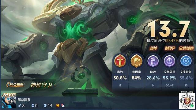 MVP钟馗，一钩一人头。