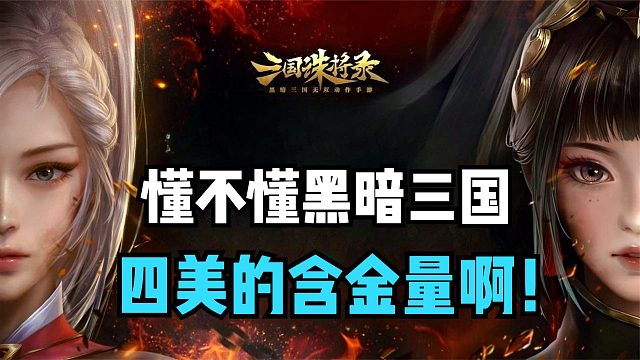 懂不懂黑暗三國四美的含金量啊！
