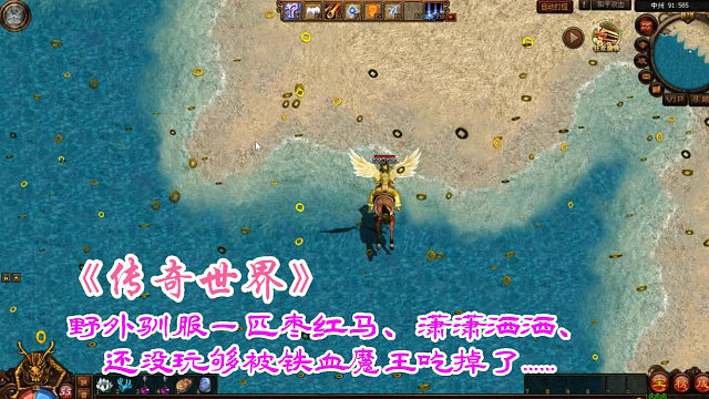 传奇世界：野外驯服一匹枣红马、潇潇洒洒、还没玩够就被铁血魔王吃掉了……