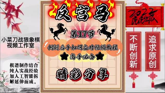 象棋反宫马创新后手如何应对视频教程高手必备（第17节）精彩分享