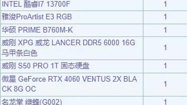 浙江浅语的直播装机回放13700F4060