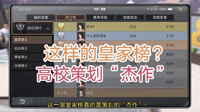 明日之后这样的皇家榜？高校策划的“杰作”！