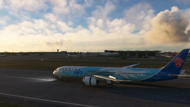 南航波音787降落圣彼得堡普尔科沃机场