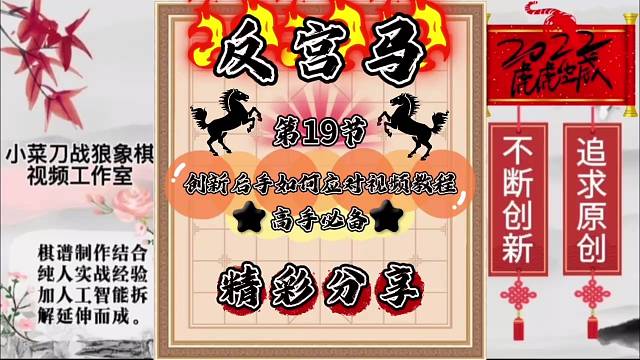 象棋反宫马创新后手如何应对视频教程高手必备（第19节）精彩分