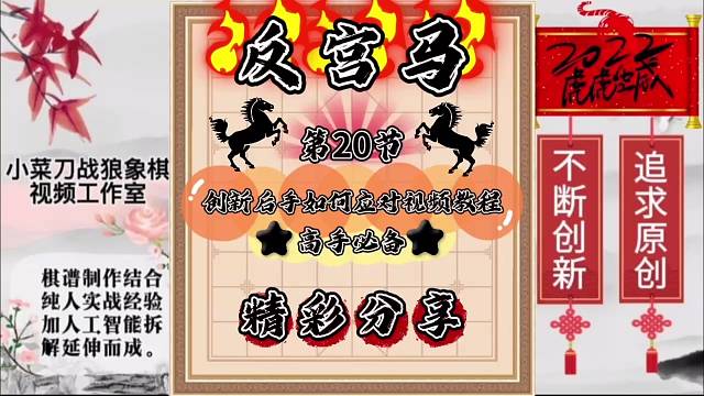 象棋反宫马创新后手如何应对视频教程高手必备（第20节）精彩分享