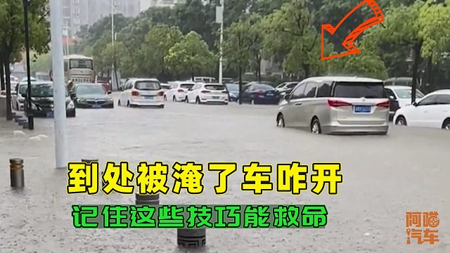台风暴雨肆虐到处被淹，记住喵哥教你的开车技巧，关键时候能救命