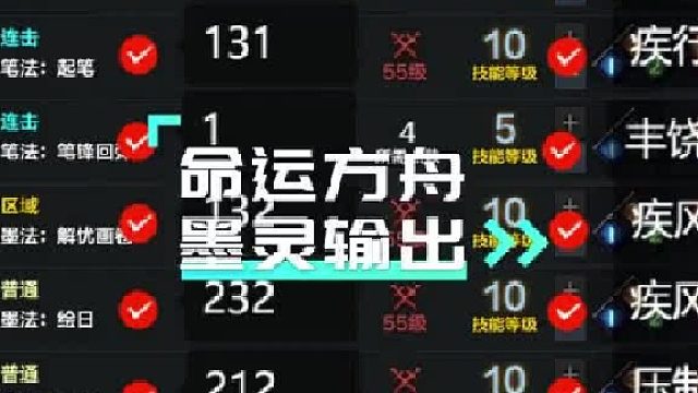 【命运方舟】墨灵输出加点