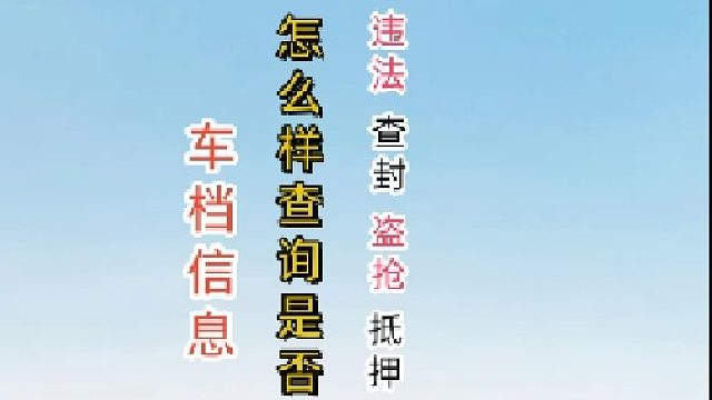 车辆信息怎么查询？#车档信息#车辆状态#二手车