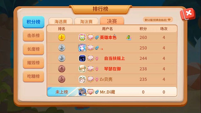 蛇蛇爭霸第52屆自由巔峰賽第一名刷分視頻