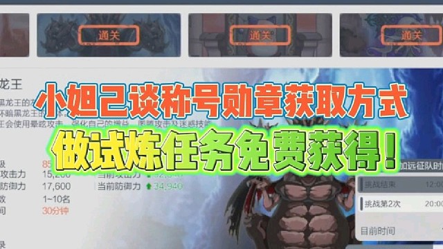 小妲己谈称号勋章获取方式
做试炼任务免费获得！