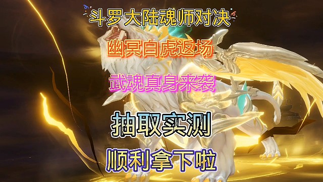 斗罗大陆魂师对决:SP幽冥白虎返场！迟来的武魂真身！盘他！