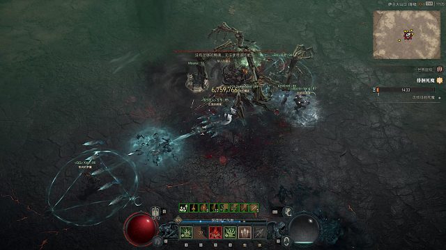 世界boss徘徊死魔死灵法师对战@暗黑破坏神4#暗黑破坏神4