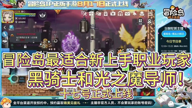 冒险岛最适合新手上手英雄！
黑骑士和光之魔导师！