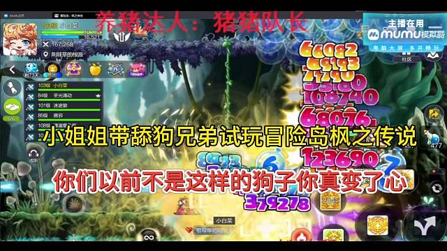 小姐姐带舔狗兄弟试玩冒险岛枫之传说，你以前不是这样的狗子你变心了？