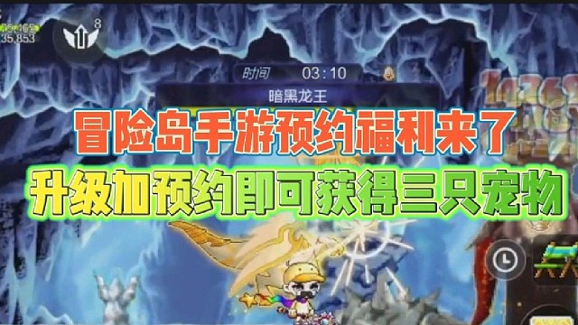 冒险岛手游预约福利来了
升级加预约即可获得三只宠物！