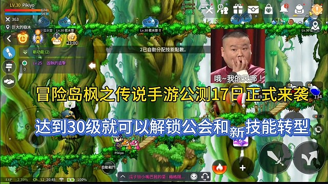 冒险岛枫之传说手游公测17正式来袭，达到30级解锁公会和新技能！