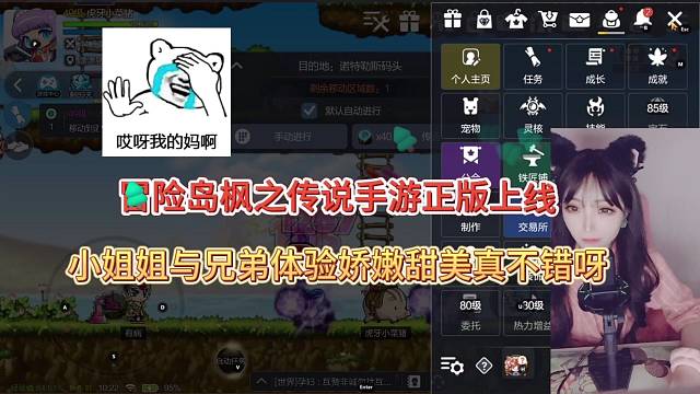 冒险岛枫之传说手游正版上线，小姐姐与兄弟体验娇嫩声音真不错！