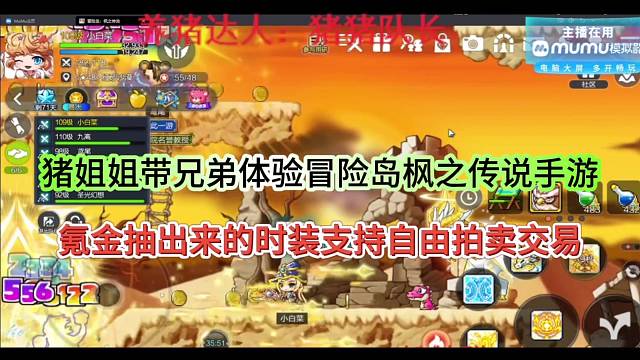 猪姐姐带兄弟体验冒险岛枫之传说，氪金抽出来的时装支持交易！