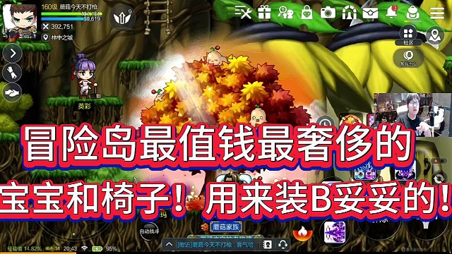 冒险岛最值钱最奢侈的宝宝和椅子！
用来装B妥妥的！