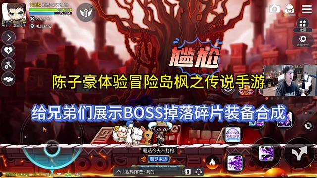 陈子豪体验冒险岛枫之传说，给兄弟们展示秒BOSS掉落碎片需要合成！