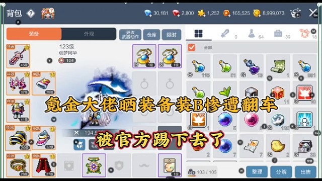 【冒险岛手游】氪金大佬晒装备装B惨遭翻车，被官方踢下去！