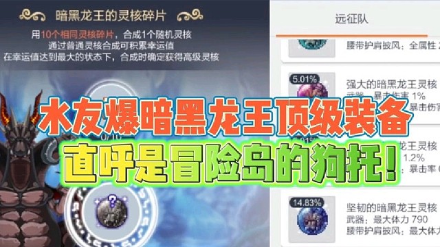 水友爆暗黑龙王顶级装备
直播羡慕不已直呼是冒险岛狗托