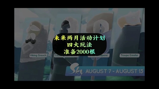 未来两月活动计划，四大玩法，准备2000根蜡烛