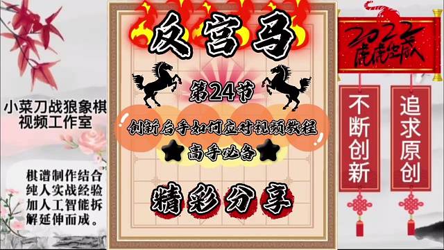 象棋反宫马创新后手如何应对视频教程高手必备（第24节）精彩分享