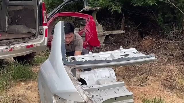 奔驰W204后沙板后幅前幅后叶子板纵梁ABC柱指哪里切哪里