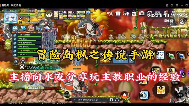 【冒险岛枫之传说手游】主播向水友分享玩主教职业的经验！