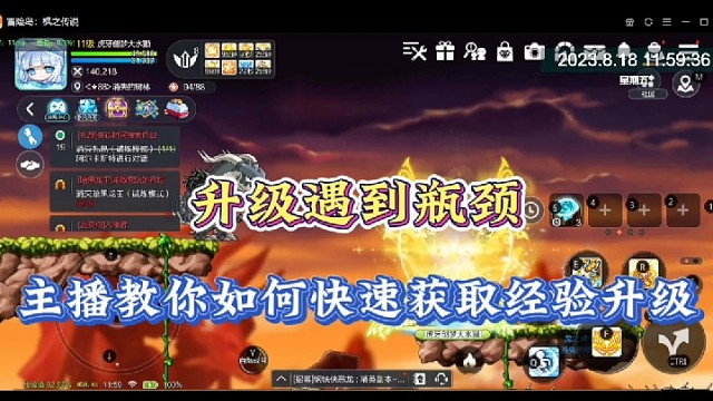 【冒险岛手游】升级遇到瓶颈，主播教你如何快速获取经验升级！