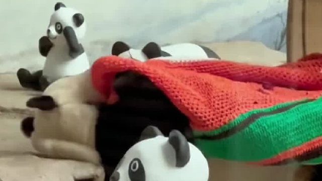 真的不是人演的吗？大熊猫思嘉睡觉都知道要盖被子