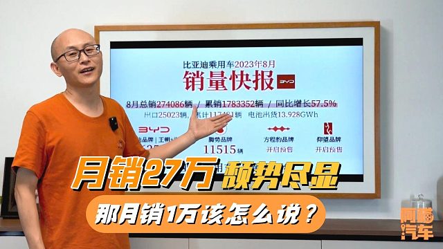 比亚迪月销27万 颓势尽显，别家月销1万 势头强劲，这是什么心态