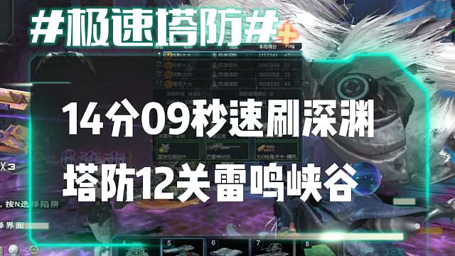 逆流影651：不限装备接三甲！14分09秒深渊塔防12关雷鸣峡谷
