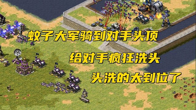 【红警】三星无畏大船炸的对手头皮发麻，大批蚊子骑在对手头顶给对手洗头！