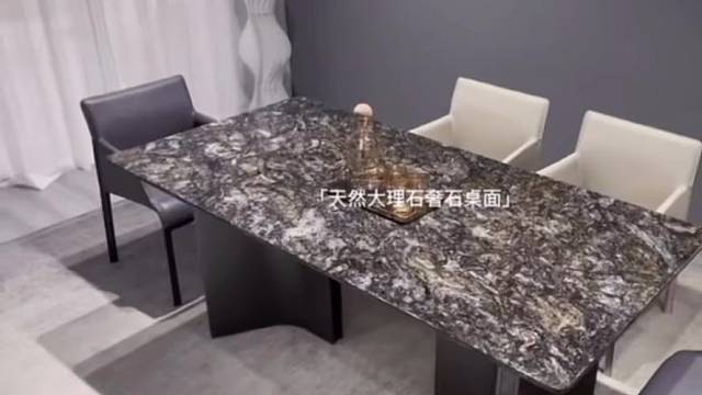 铂金钻奢石餐桌成品来了