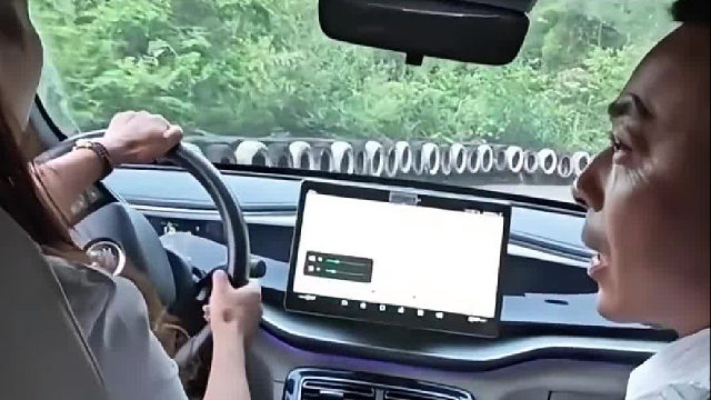 女子开车上山遇到转弯停不下来，网友：减速为什么要抬起她的腿？