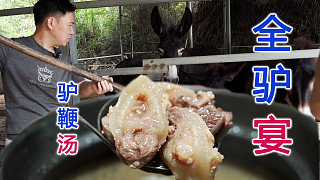聞名已久的全驢宴，為了驢湯爭(zhēng)得面紅耳赤，場(chǎng)面十分混亂