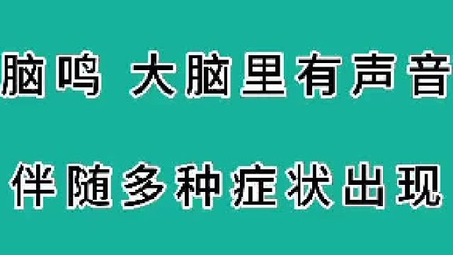 脑鸣，大脑里有声音