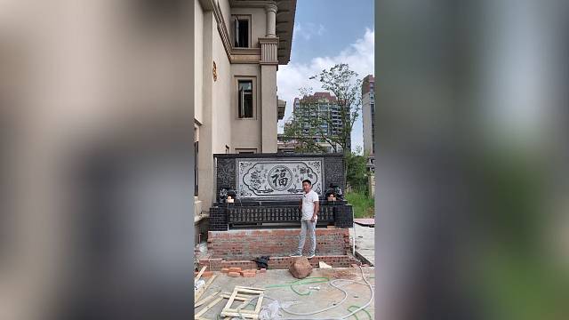 请您欣赏新款影壁墙安装效果