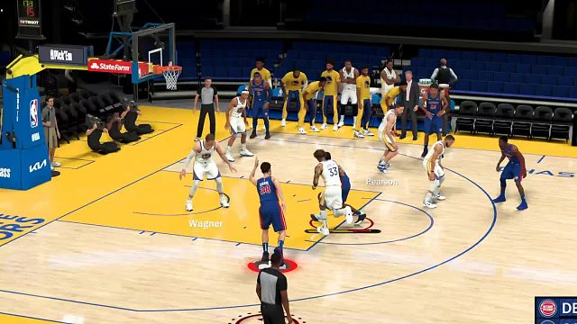 在线联盟活塞VS勇士，米歇尔最后一秒干拔三分成功反超，安东尼不服压哨反击