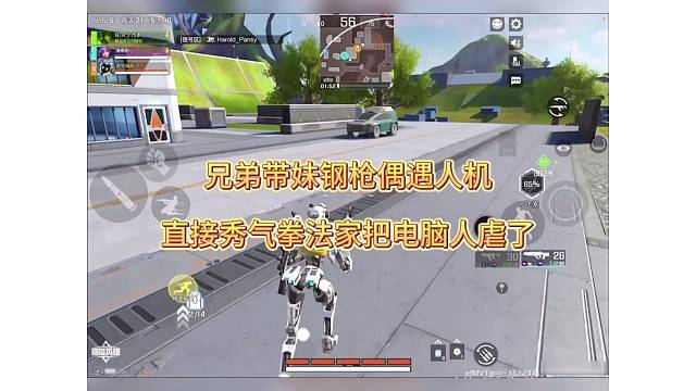 兄弟带妹钢枪偶遇人机，直接秀拳法把人机虐杀！