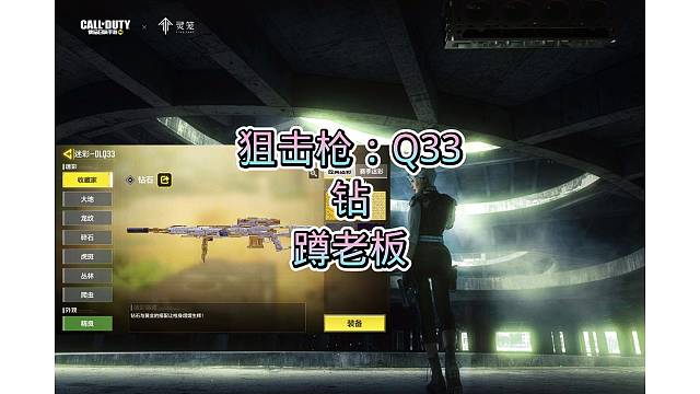 狙击枪：Q33，钻，真不错，真好看，蹲老板
背景音乐：背对背拥抱