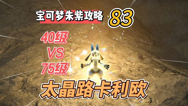 宝可梦紫攻略83:40级VS75级，捕捉太晶路卡利欧